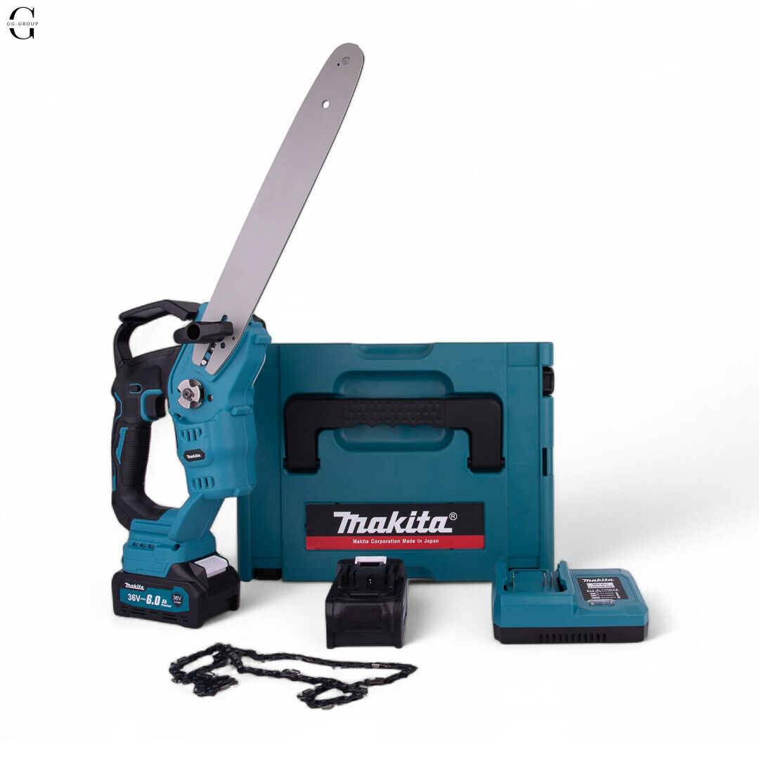 Аккумуляторная цепная пила MAKITA 36V, 6.0 А·час, бесщеточная, кейс, шина 12 дюймов