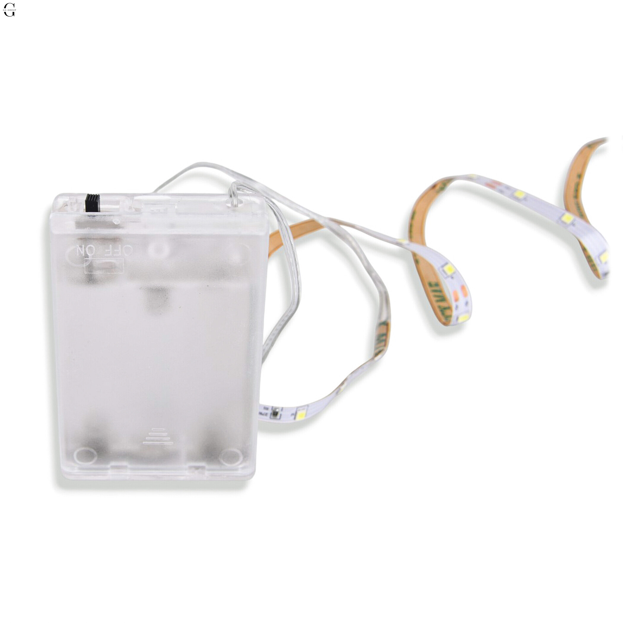 Світлодіодна LED-стрічка 2,3 м на 3 AA батарейках, холодне біле світіння.