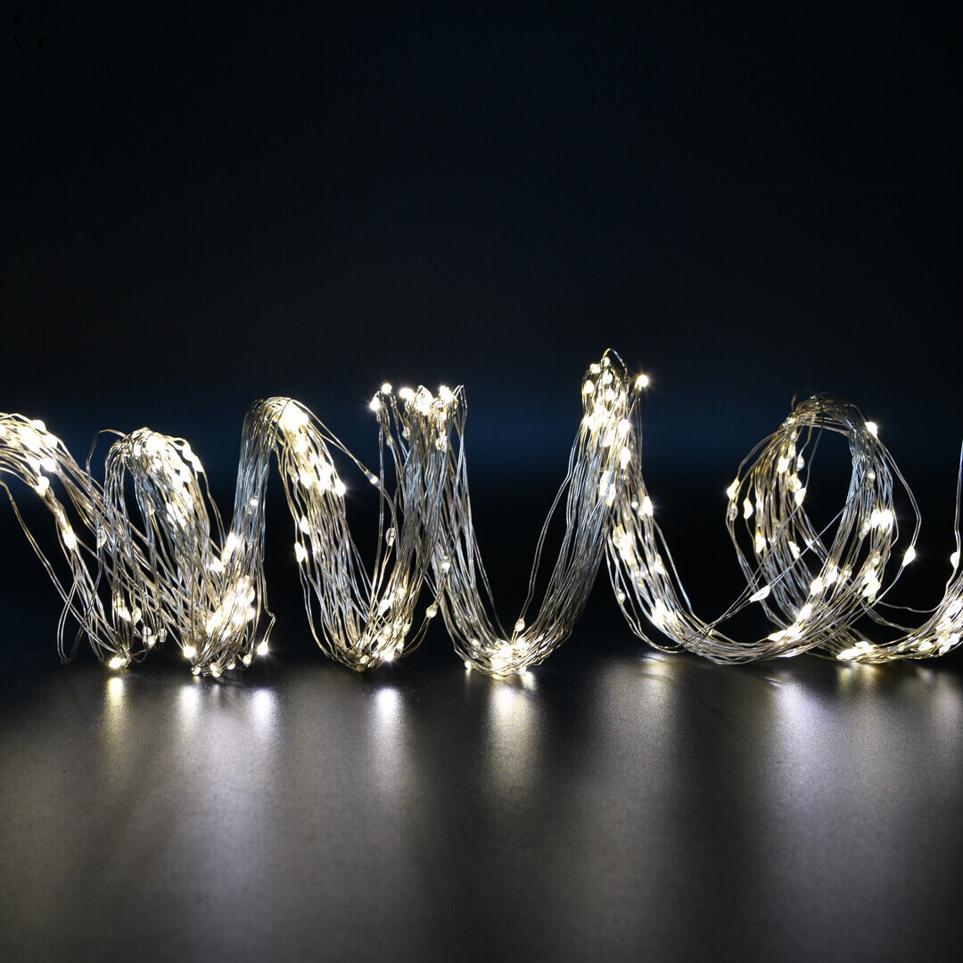 Гірлянда “Кінський хвіст” 600 LED, 20 ниток, 2.5 м, теплий білий, 8 режимів від мережі 