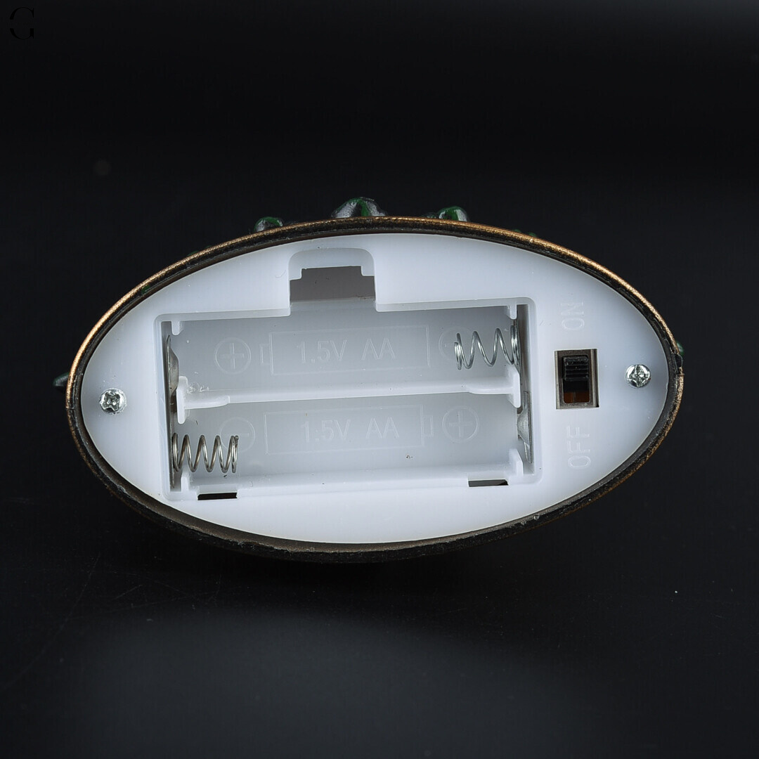 Різдвяний LED нічник-ялинка з фігурками та блискітками 14×8.5 см на батарейках AAA AT-D11S