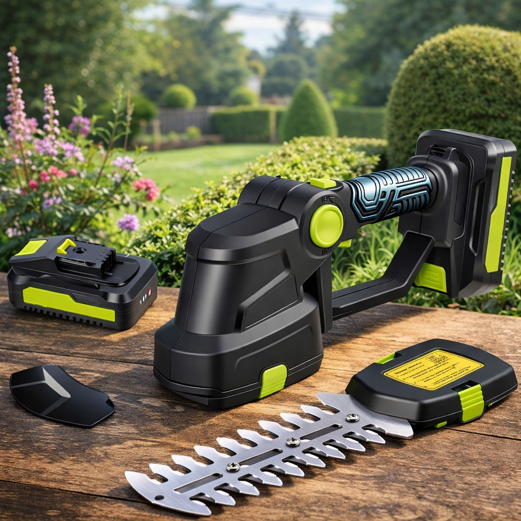 Аккумуляторный кусторез и ножницы для трав Saker Trimmer and Grass Shear 36V KRAFFTEC, 2 насадки, 2 АКБ