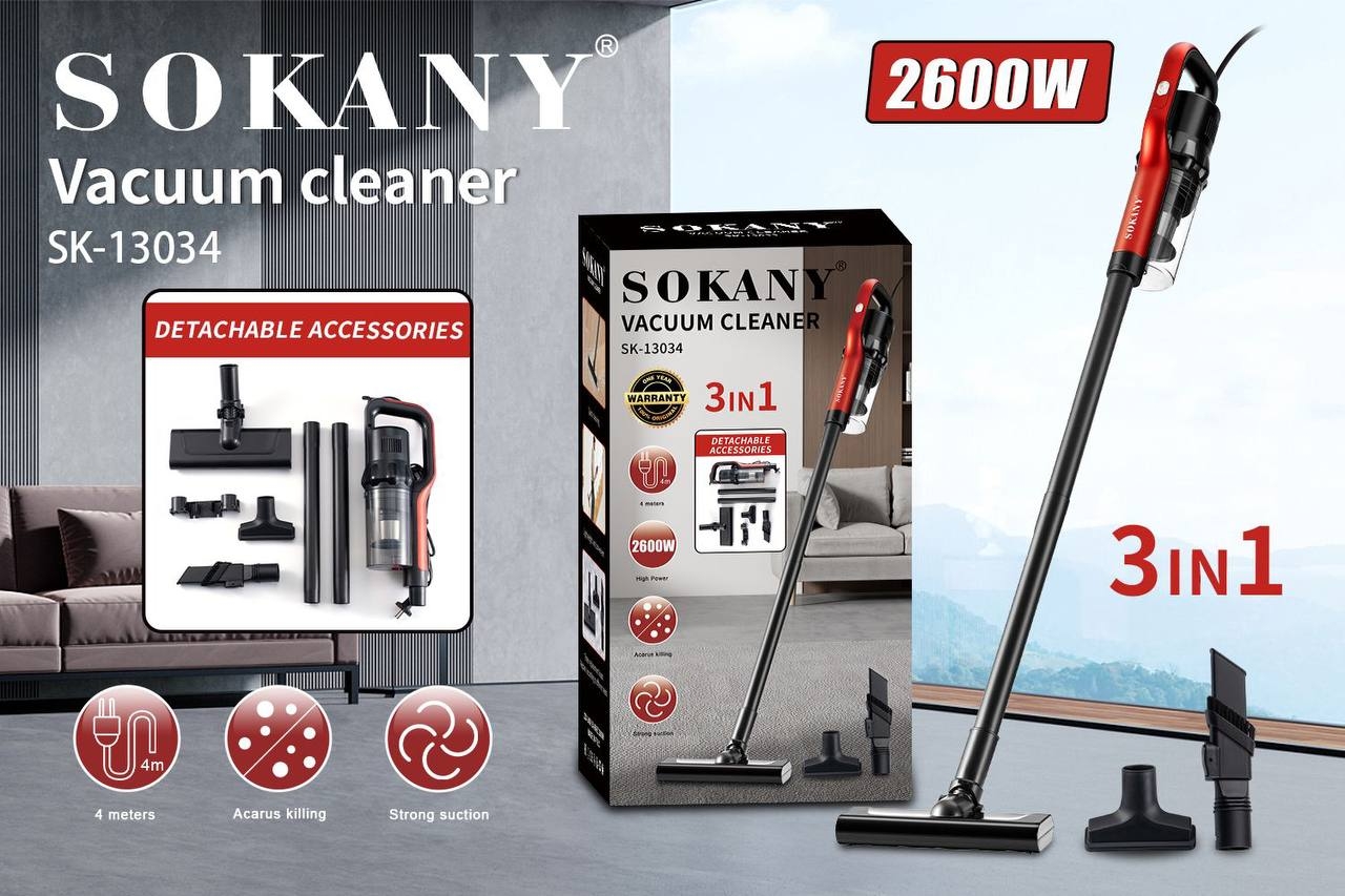 Вертикальный пылесос SOKANY SK-13034 2600W – 3 в 1 многофункциональный
