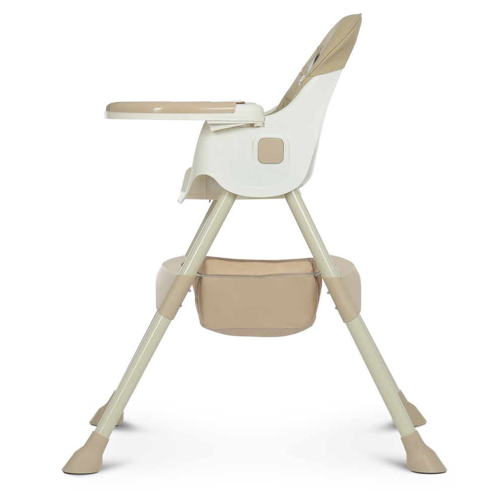 Стільчик для годування M 4136-2 Beige, складання, екошкіра, 5-точкові ремні, столик, кошик