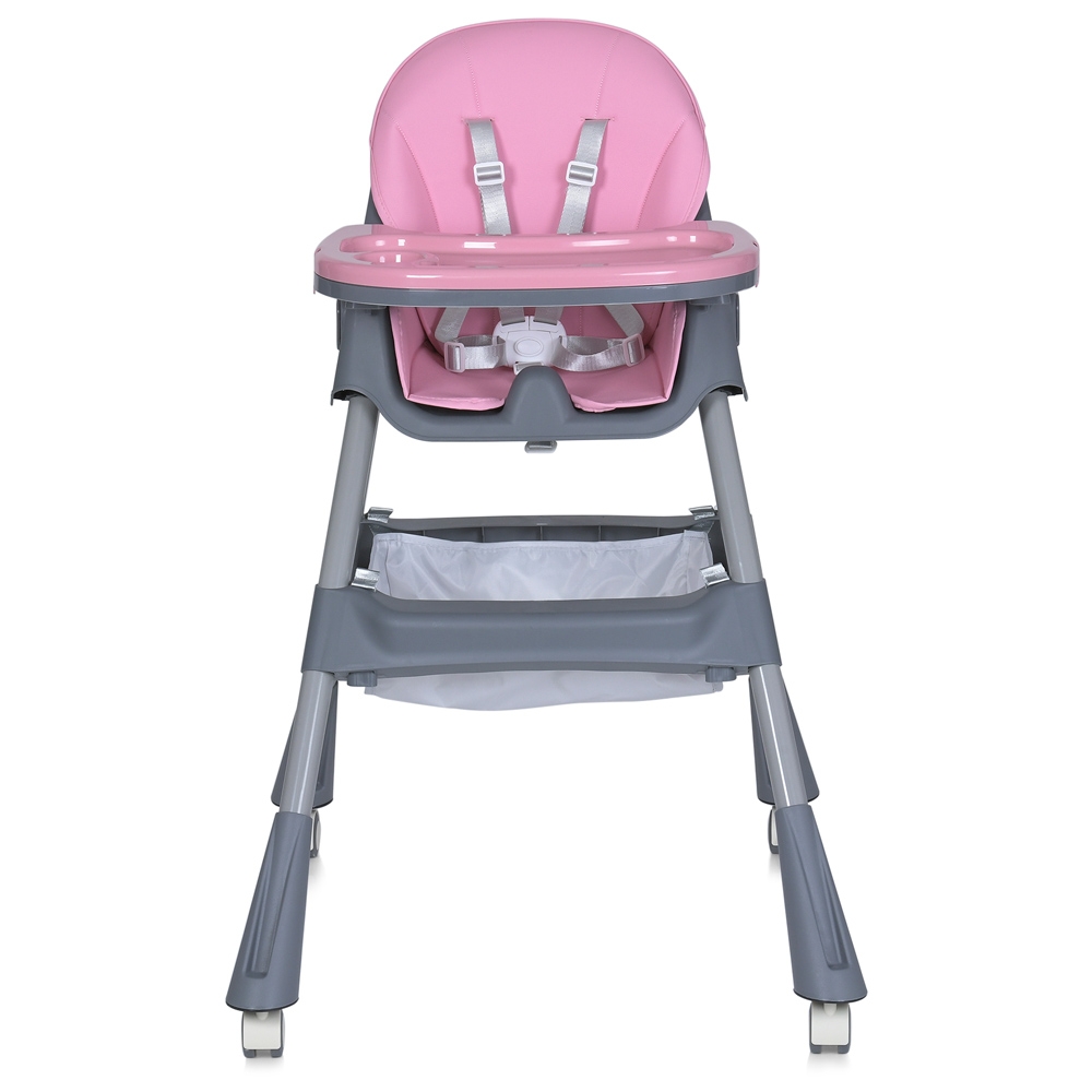 Стільчик для годування BAMBI M 5722 Lilac, регульований, знімний столик, 5-точковий ремень, колеса, екошкіра