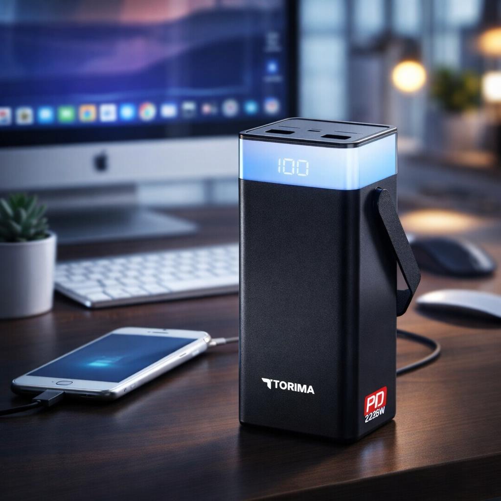 Power Bank Torima TRM-1041 40000mAh 22.5W Fast Charge с LED-дисплеем и 5 выходами.