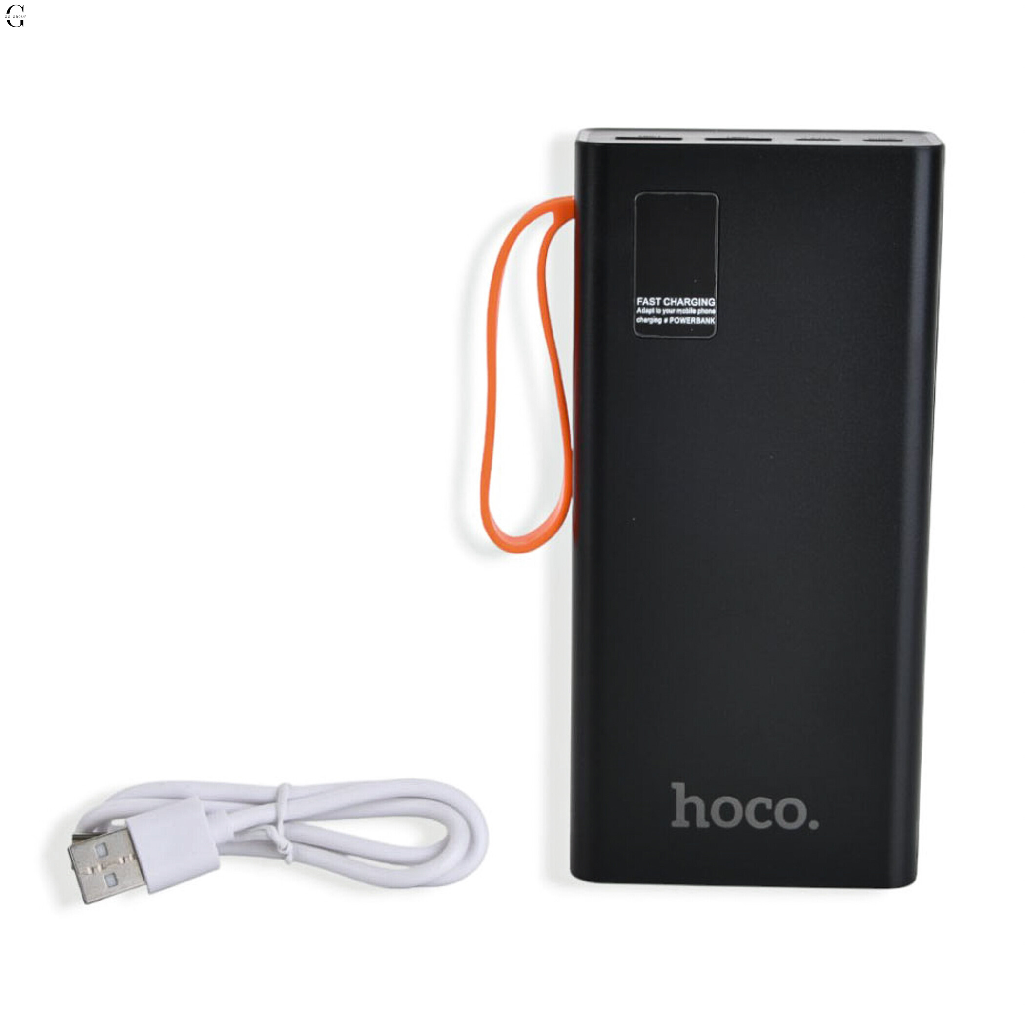 Повербанк Power bank Hoco JA-A 30000 mAh із вбудованими кабелями Чорний