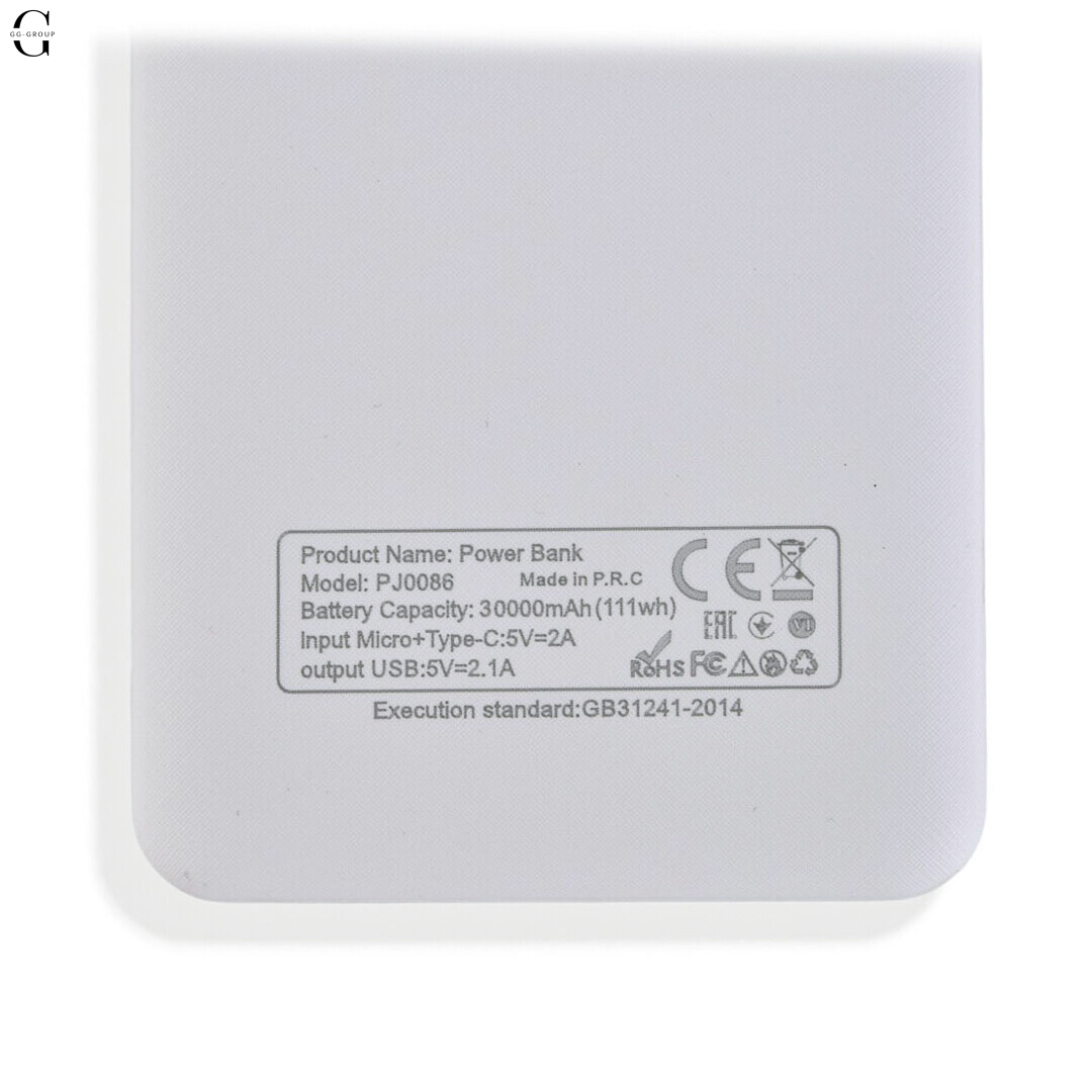 Power Bank MAXCELL 30000mAh PJ0086B J91B, внешний аккумулятор 2.1A с LED-индикатором
