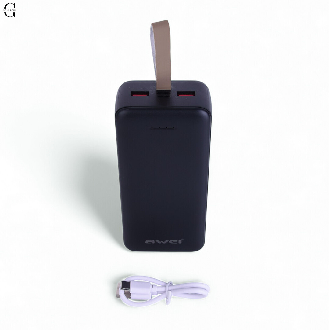 Power Bank Awei J111B 50000mAh, быстрая зарядка 22.5W, USB-C, 2 USB выхода