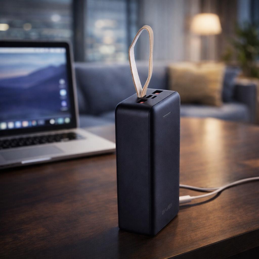 Power Bank Awei J111B 50000mAh, быстрая зарядка 22.5W, USB-C, 2 USB выхода