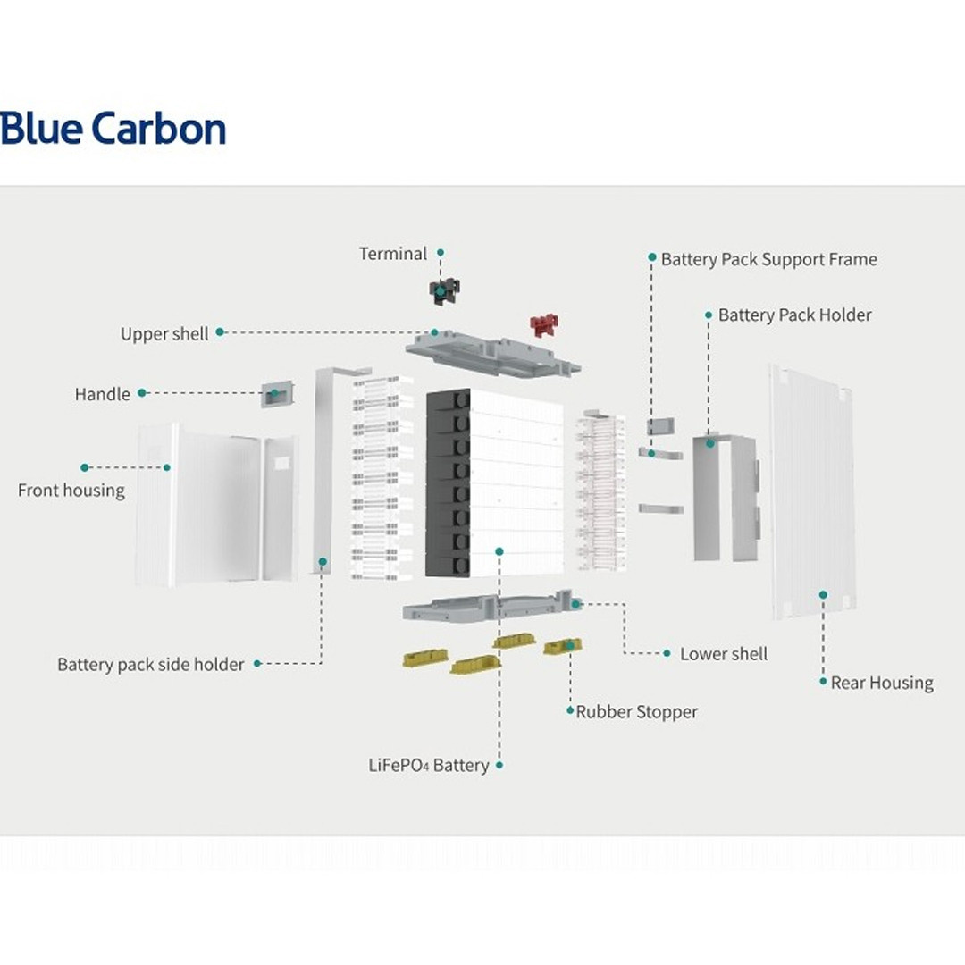 Аккумуляторная батарея Blue Carbon LiFePo4 48V 100Ah 5.12kWh BCT-V-48-100