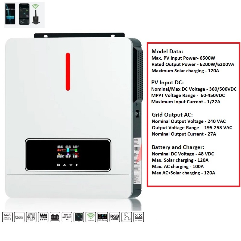 Гибридный солнечный инвертор Victor NM-ECO 6.2 kW 48V