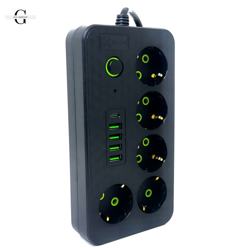 Сетевой фильтр Удлинитель с USB / Переноска-розетка 2500Вт, 3м, HG-2505
