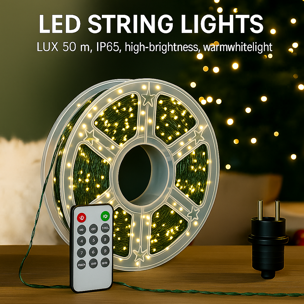Світлодіодна Роса Мішура гірлянда LUX “High-Brightness” 50 м / 1500 діодів, IP65, з пультом 