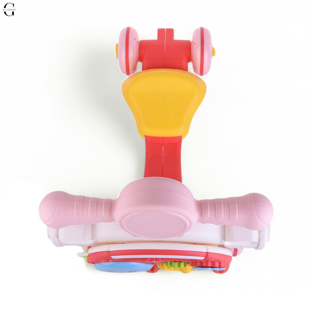 Детская каталка-ходунки 4в1 HUANGER HE0826-27: толокар, самокат, игровой столик с бизибордом и баскетбольным кольцом, музыкальные и световые эффекты
