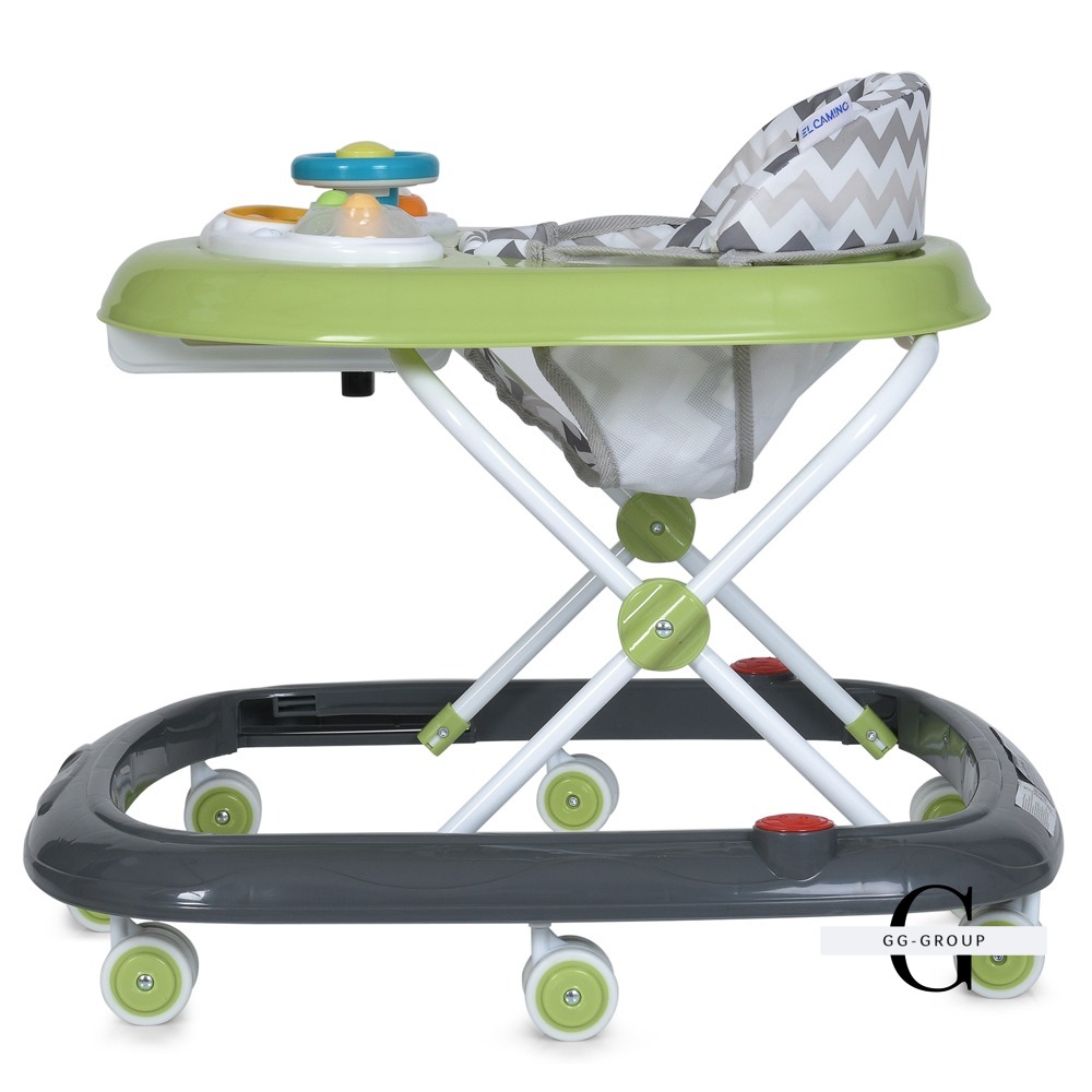 "Дитячі ходунки El Camino Happy Me Lemon Green 1049: регульована висота, знімна панель, світло та музика"