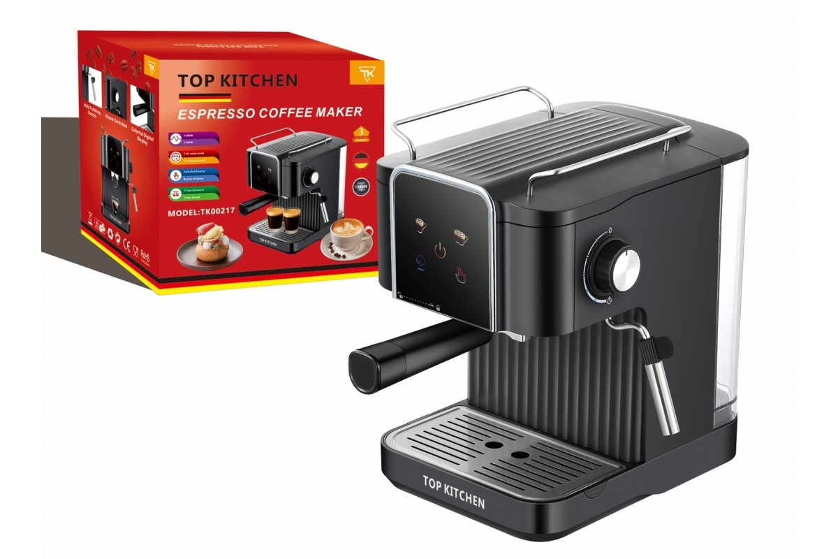 Кавоварка еспресо Top Kitchen Tk00217, 15 бар, 1500 Вт, 1.8 л, капучинатор, підігрів чашок