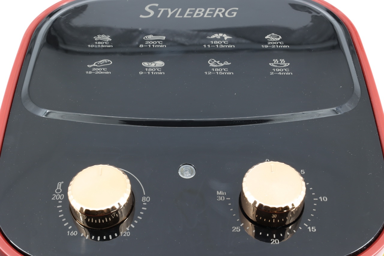 Аерогриль Steelberg 7,5 л, антипригарне покриття, механічне управління, червоний