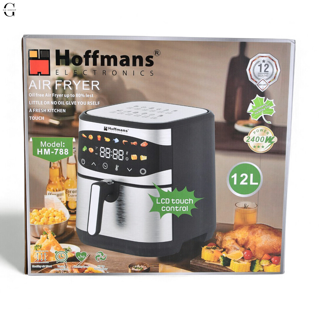 Аэрофритюрница Hoffmans HM-788 12L с двумя ТЭНами, 2400W, сенсорным управлением и 12 режимами
