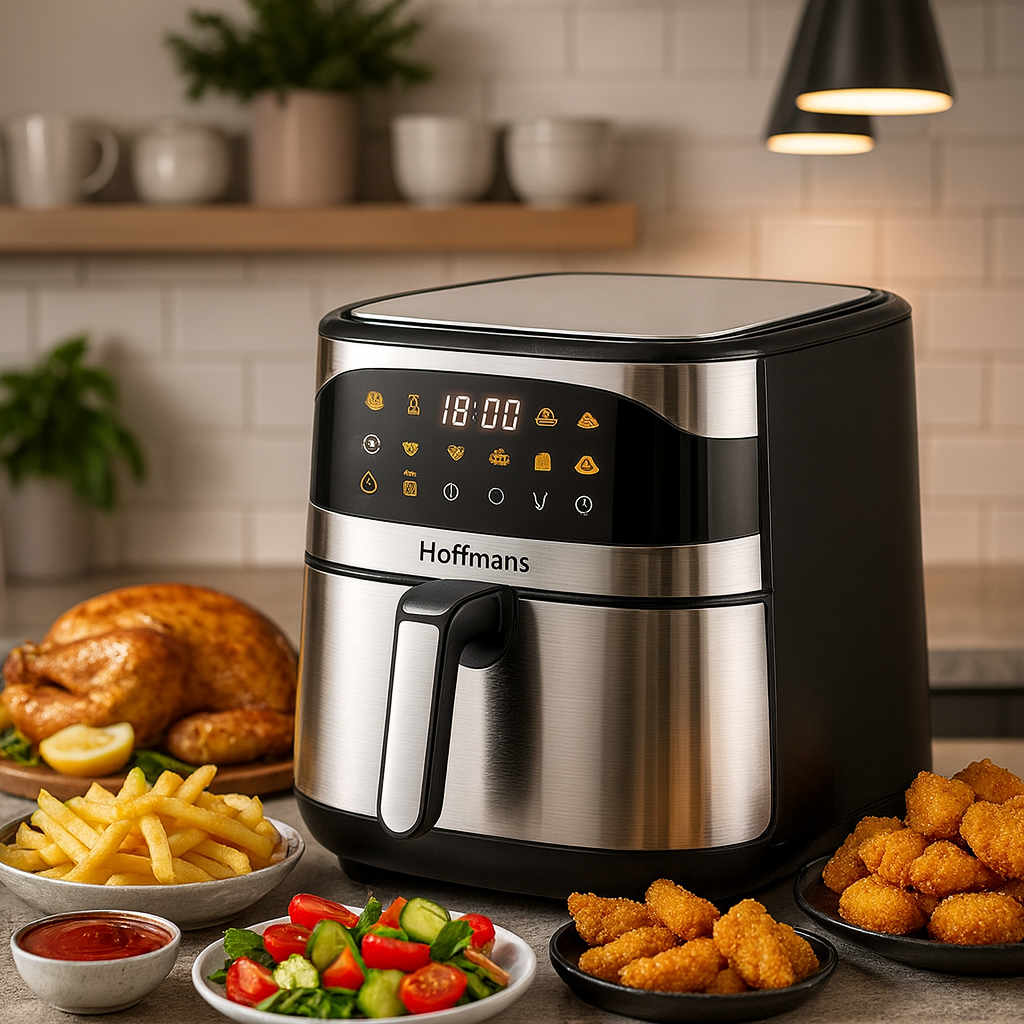 Аэрофритюрница Hoffmans HM-788 12L с двумя ТЭНами, 2400W, сенсорным управлением и 12 режимами