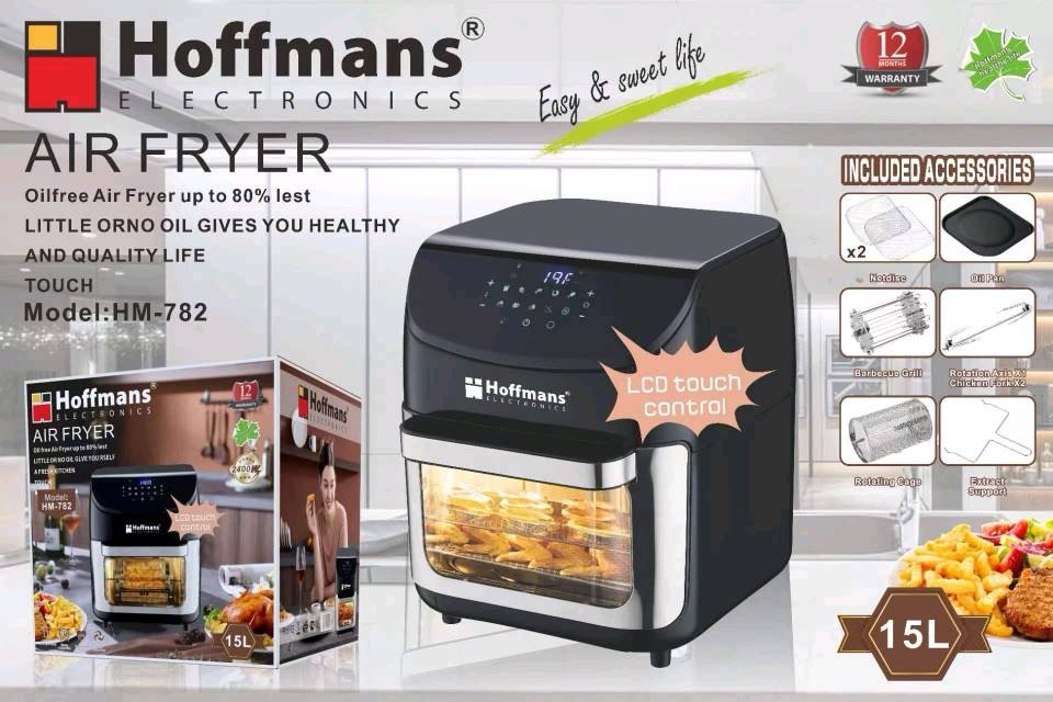 Аерофритюрниця Hoffmans HM-782 15 л 2400 Вт з LED-дисплеєм, конвекцією та 12 програмами