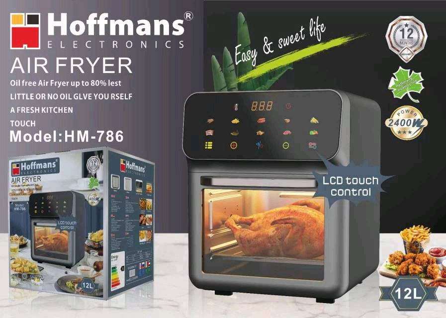 Аэрофритюрница Hoffmans HM-786 12L 2400W с сенсорным управлением и 10 автоматическими режимами