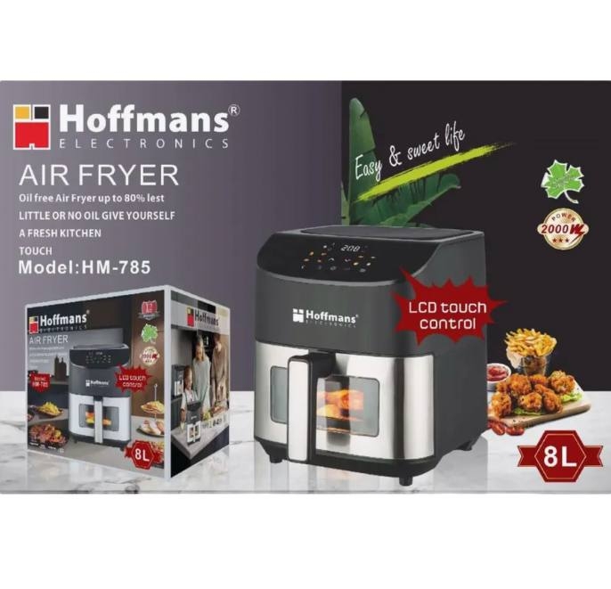 Аерофритюрниця Hoffmans HM-785 8 Л 2000 Вт із сенсорним LCD-екраном та 10 автопрограмами
