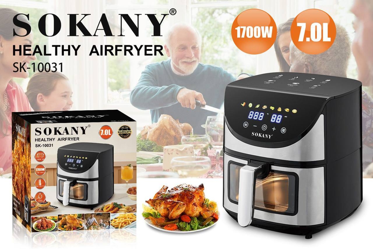 Аэрогриль-фритюрница SOKANY SK-10031| 7 л, 1700 Вт, регулировка температуры