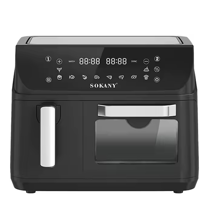 Двухкамерная аэрофритюрница Sokany SK-10060, 2400 Вт, 4+8,5 л, сенсорное управление