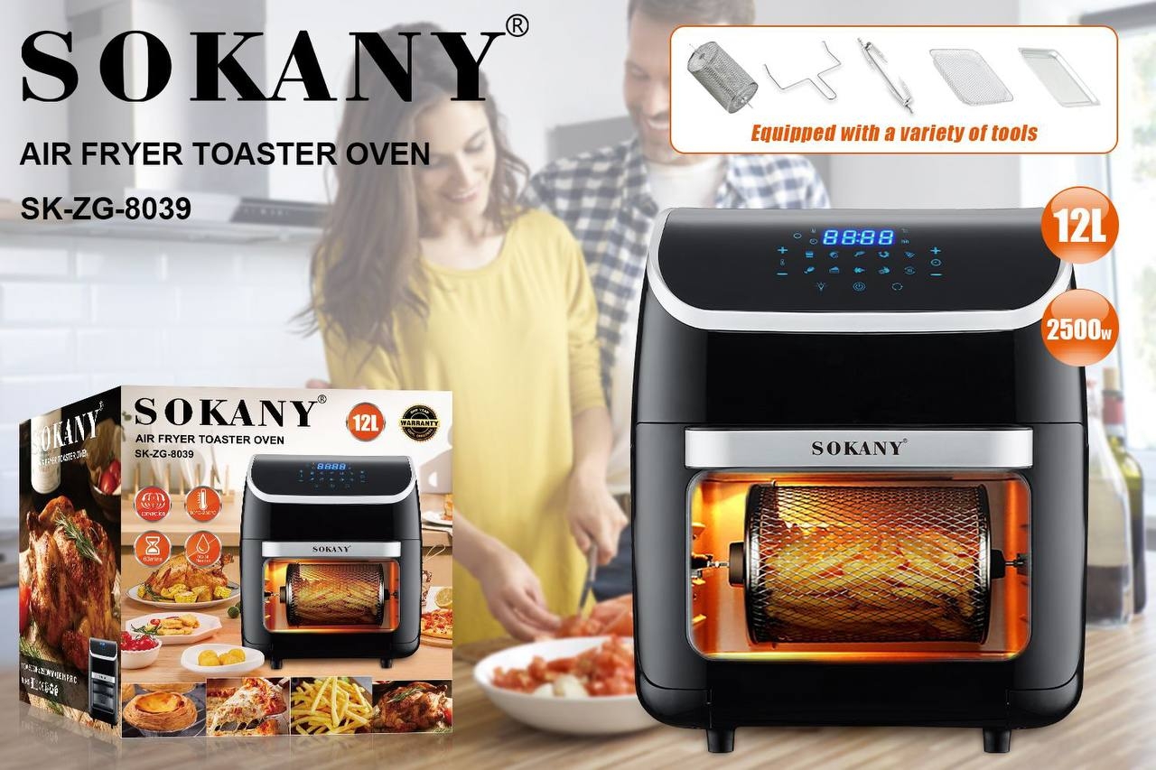 Мультипечь электрическая Sokany SK-ZG-8039 Аэрофритюрница 2500 Вт, 12 л, сенсорное управление