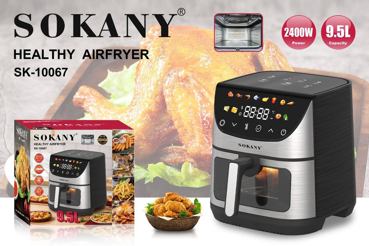 Аэрогриль-фритюрница SOKANY SK-10067, 9.5 л, 2400 Вт