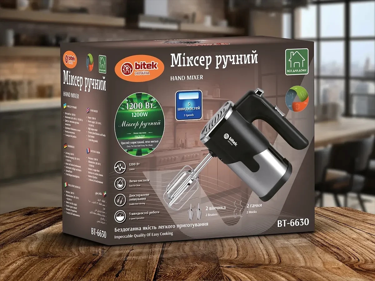 Міксер ручний 1200Вт BITEK BT-6630