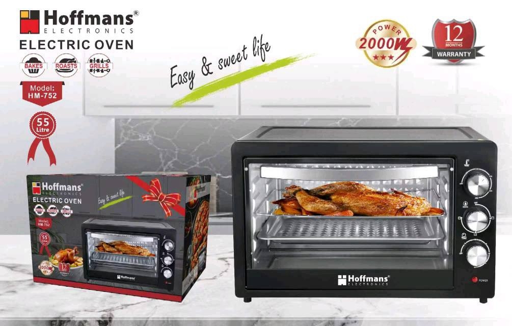 Електрична духовка Hoffmans HM-752 55 л 2000W з таймером та 4 ТІНами