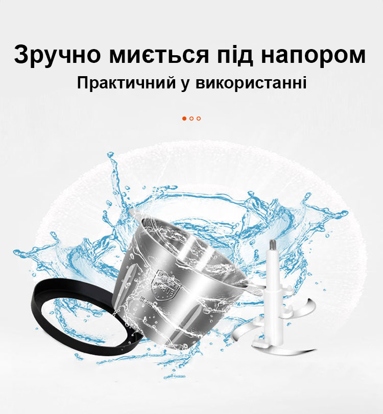 Кухонний металевий подрібнювач м'ясорубки блендер 