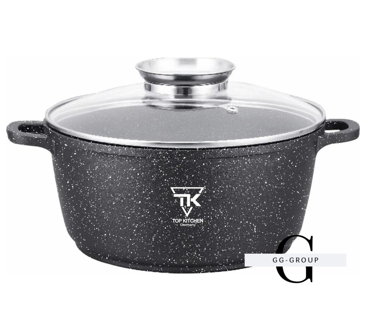 Каструля Top Kitchen ТК00053 з кришкою мармурове покриття 26 см 24