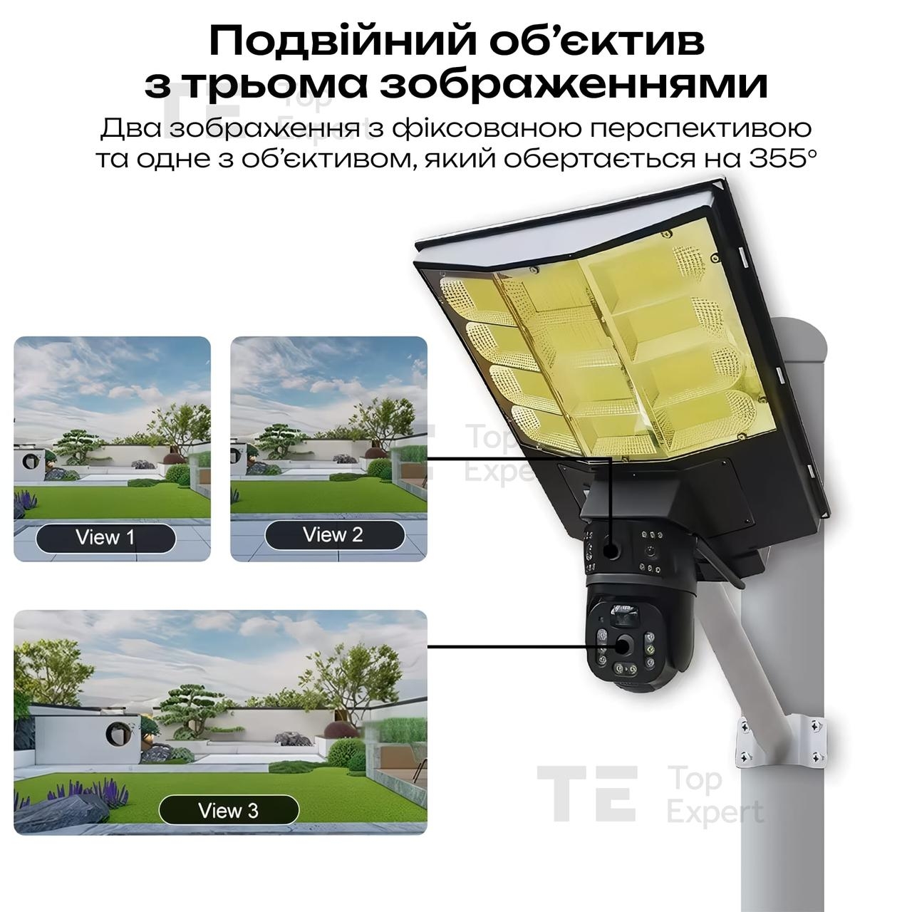 Камера видеонаблюдения PTZ уличная WiFi+LED лампа+солнечная панель (SPM-XA01/T19-4G)