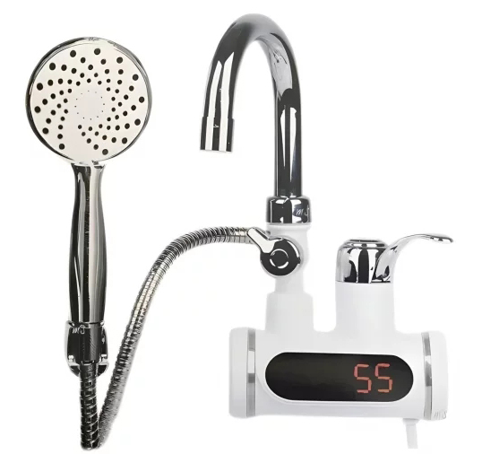 Проточний кран водонагрівач бойлер з екраном і душем Heating Faucet FT-001 (Нижнє підключення)