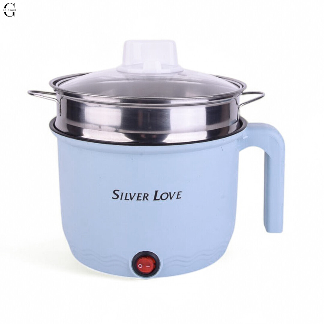 Мультифункціональна електрична каструля Silver Love 1.8 л, рисоварка + пароварка, 450 В