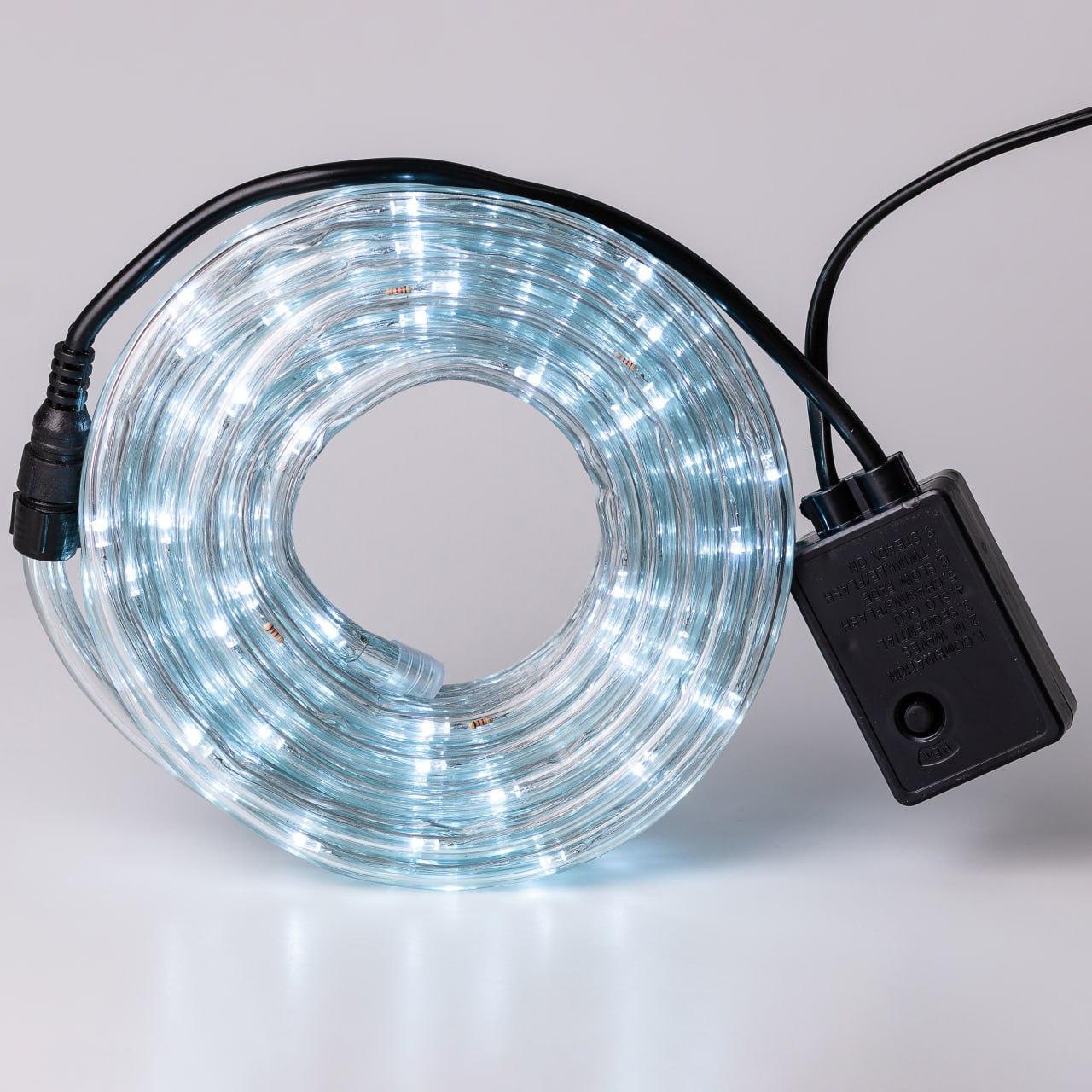 Гирлянда уличная лента светодиодная Дюралайт 240 LED 7м морозостойкая прозрачная проволока Белый