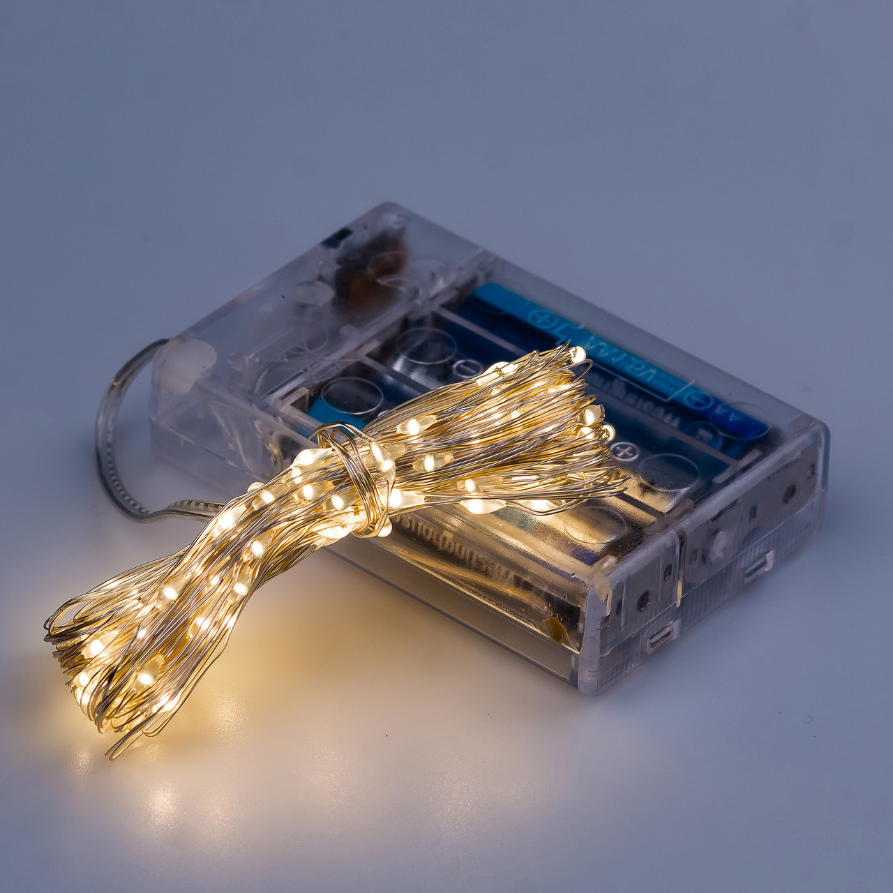 Гірлянда світлодіодна на батарейках GarlandoPro 50LED 5м мідний провід гірлянди роса Жовтий