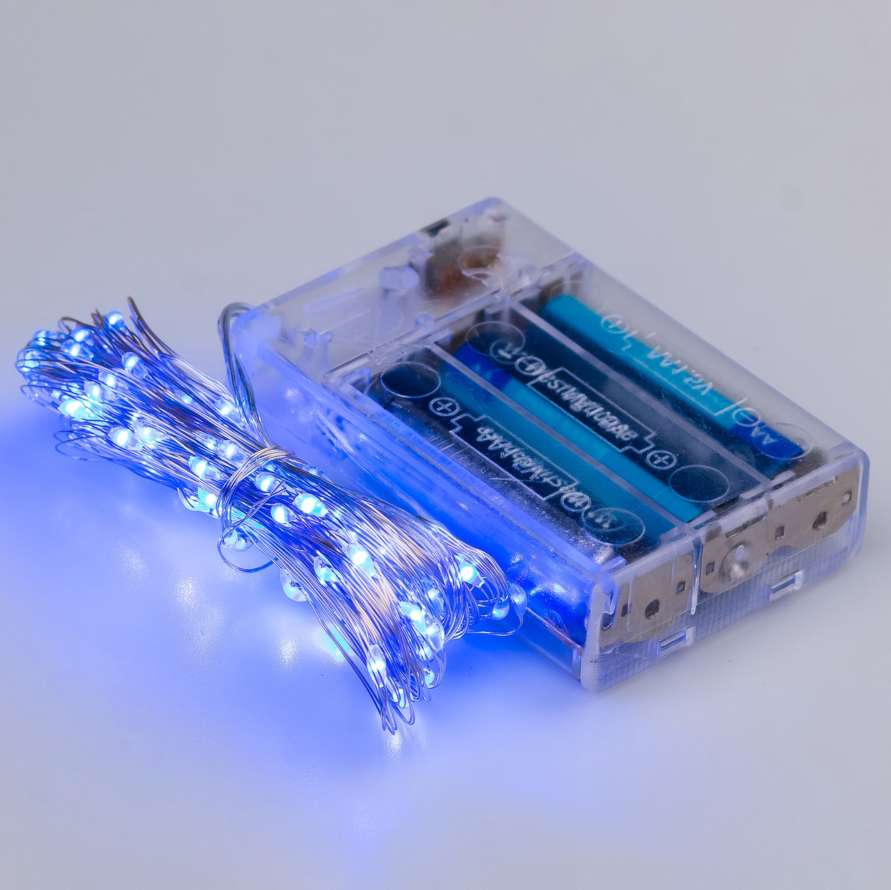 Светодиодная гирлянда на батарейках GarlandoPro 100LED 10 метров медная проволока светодиодная гирлянда Синий