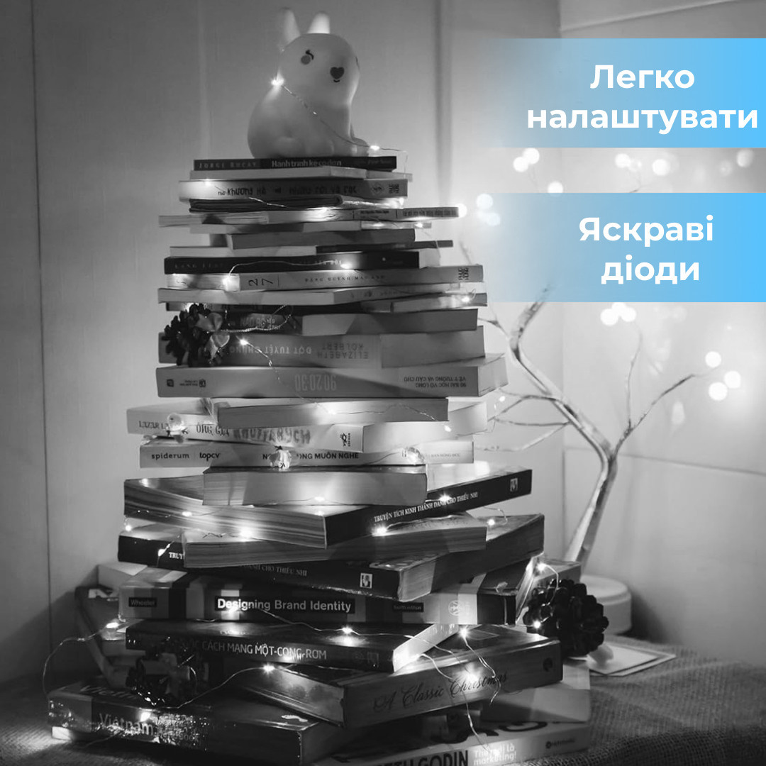 Гирлянда светодиодная на батарейках +USB GarlandoPro 100LED 10 метров медная проволока светодиодная гирлянда Белый