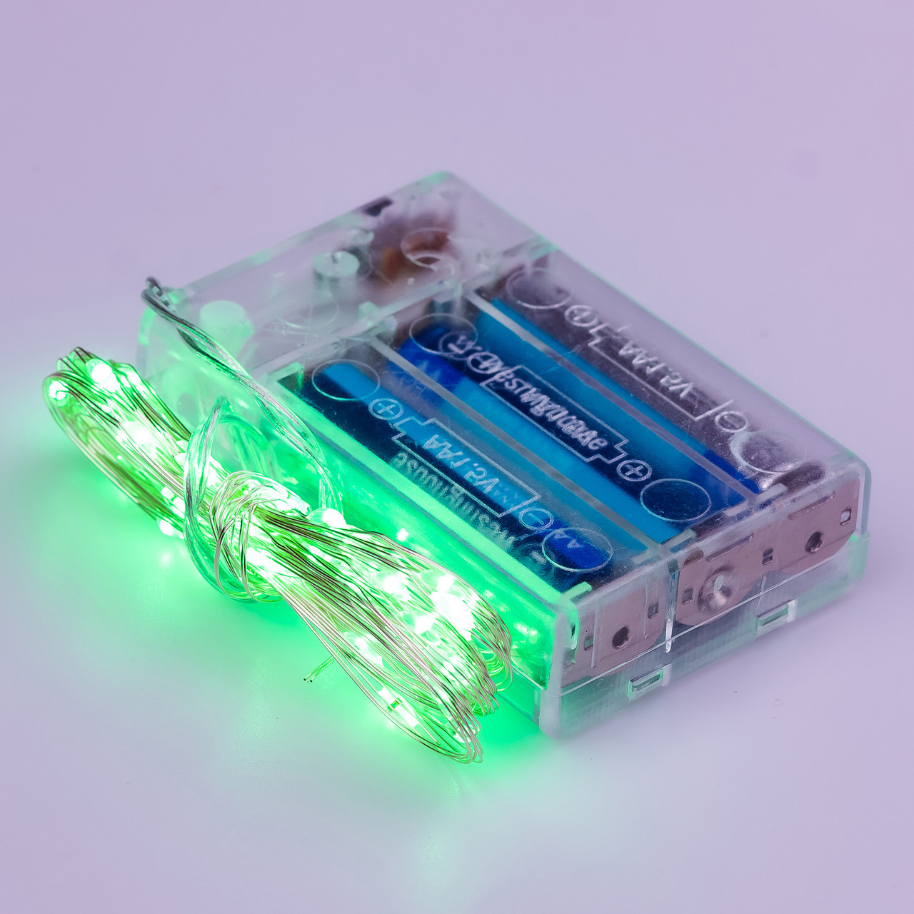 Светодиодная гирлянда на батарейках GarlandoPro 100LED 10 метров медная проволока светодиодная гирлянда Зеленый