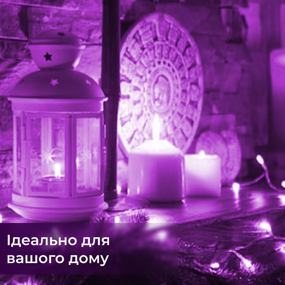 Гирлянда светодиодная на батарейках GarlandoPro 100LED 10 метров медная проволока светодиодная гирлянда Розовая