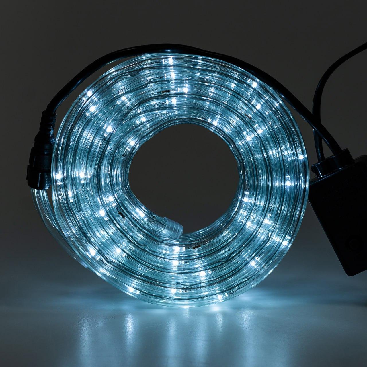 Гирлянда уличная лента светодиодная Дюралайт 480 LED 16м морозостойкая прозрачная проволока Белый