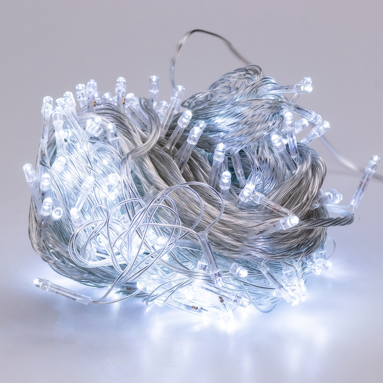 Гирлянда нить 22м на 500 LED лампочек светодиодная прозрачный провод 8 режимов работы