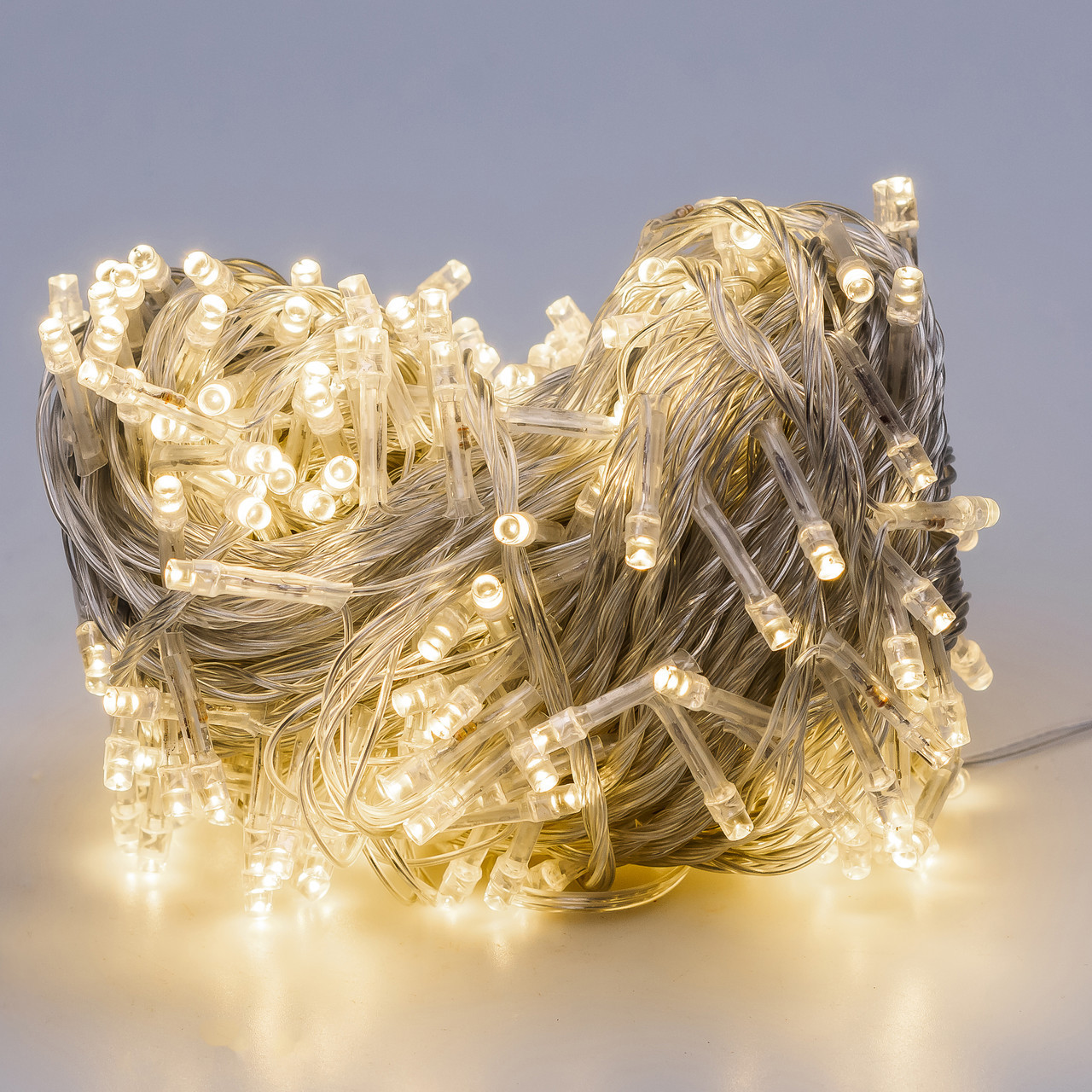 Гирлянда нить 22м на 500 LED лампочек светодиодная прозрачный провод 8 режимов работы Желтый