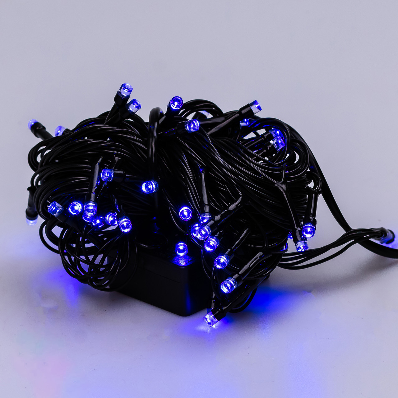 Гирлянда нить 6м на 100 LED лампочек светодиодная черный провод 8 режимов работы