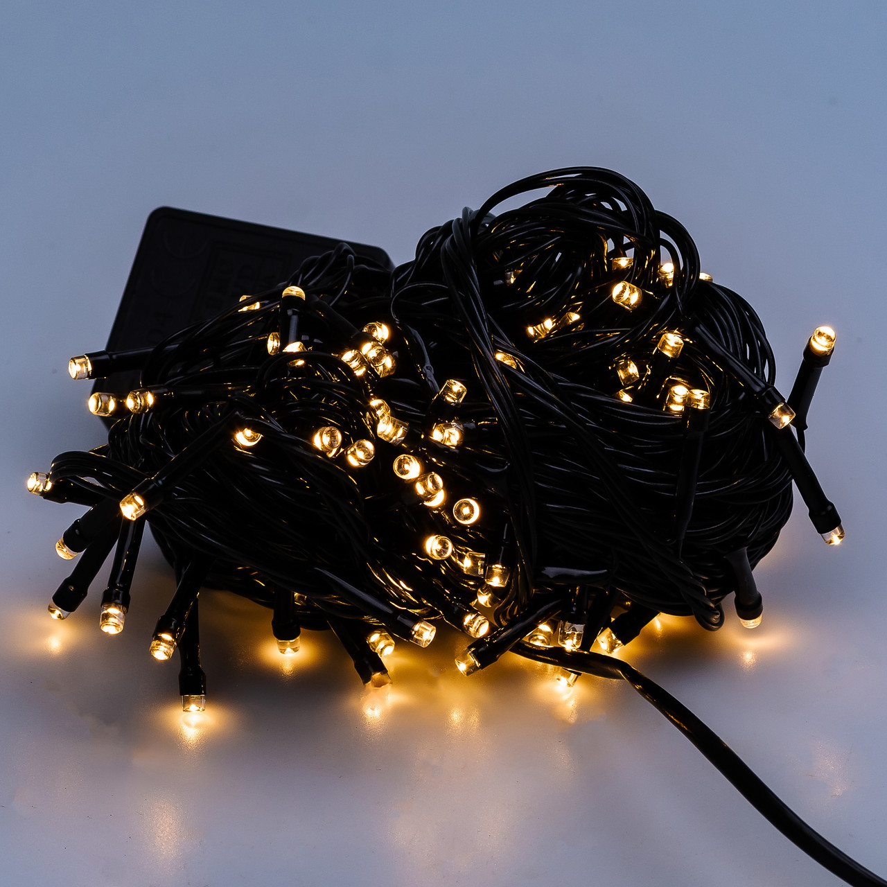 Гирлянда нить 10м на 200 LED лампочек светодиодная черный провод 8 режимов работы Желтый
