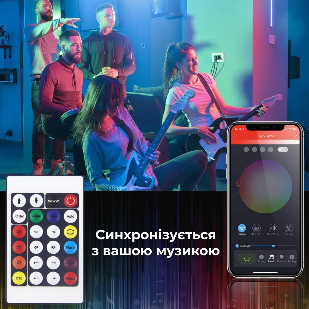 Умная гирлянда GarlandoPro 1733041ML 200LED 2m Multicolor смарт гирлянда