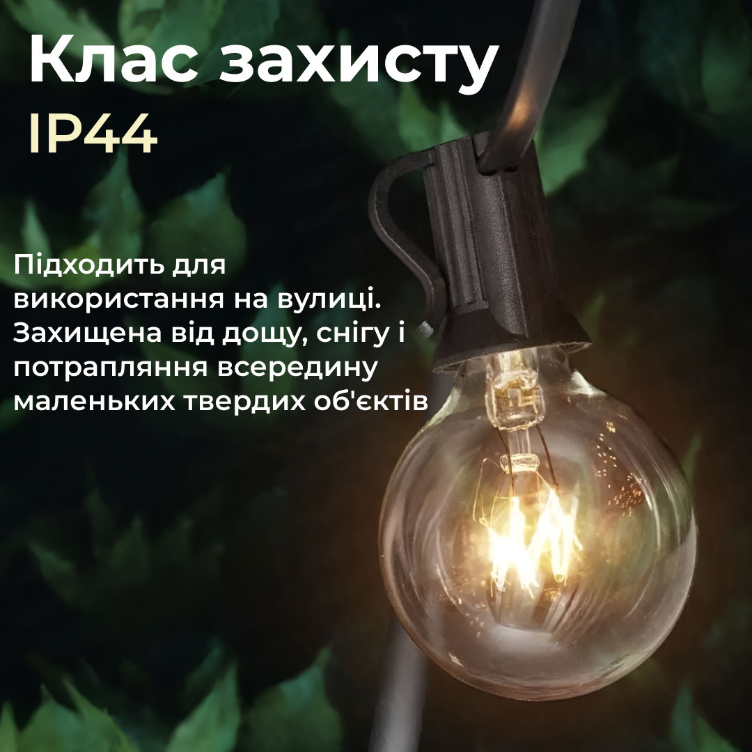 Уличная гирлянда лампочки GarlandoPro гирлянда уличная ретро светодиодная 1733073Y G40 20LED 10m